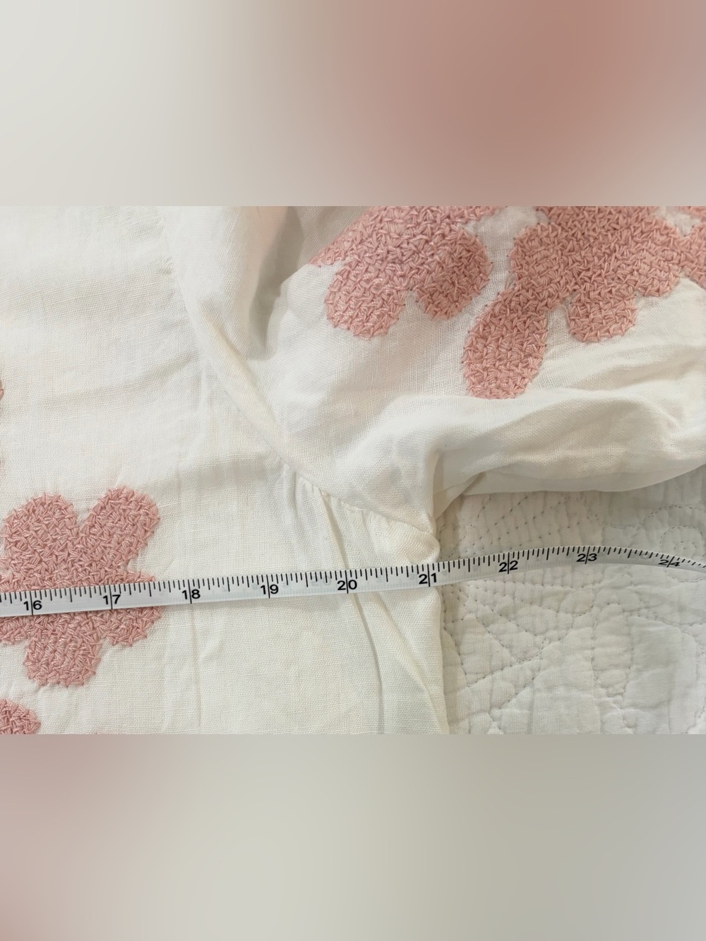 NWT SZ L Calypso St. Barth White Blouse with Dusty Pink Floral Embroidery - Picture 6 of 8